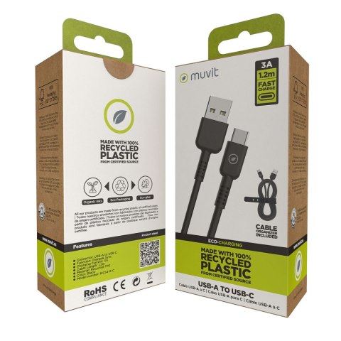 Kabel USB do Lightning Muvit for Change Czarny 1,2 m