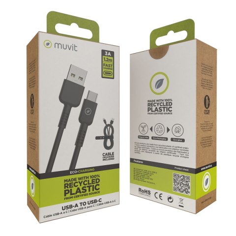 Kabel USB do Lightning Muvit for Change Czarny 1,2 m