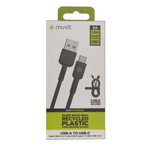 Kabel USB do Lightning Muvit for Change Czarny 1,2 m