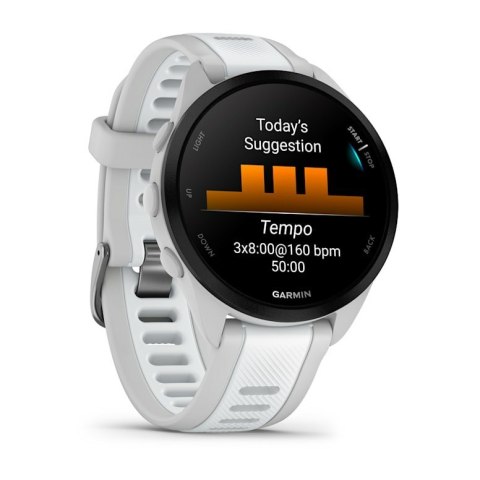 Zegarek sportowy Garmin Forerunner 165 Music AMOLED 43mm Whitestone