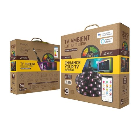 Węże LED Muvit iO Czarny 30 cm 3 m