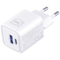 Ładowarka sieciowa 3MK Hyper Charger PD 33W GaN QC4+ PPS AFC FCP SCP USB-A + USB-C biały