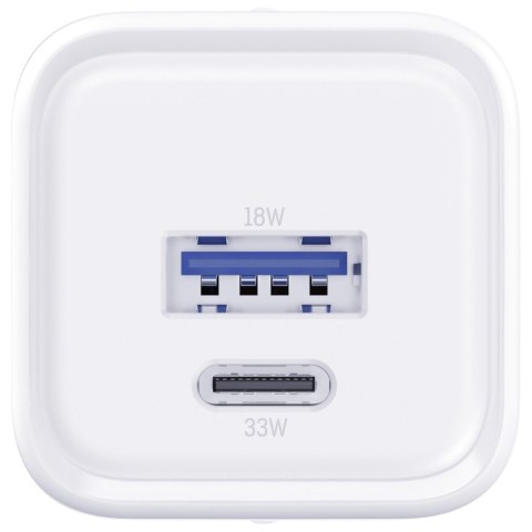 Ładowarka sieciowa 3MK Hyper Charger PD 33W GaN QC4+ PPS AFC FCP SCP USB-A + USB-C biały