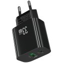 Ładowarka sieciowa USAMS CC317 T65 33W 1xUSB-C 1xUSB-A Fast Charging czarny