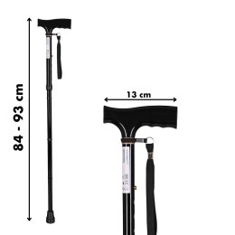 Laska inwalidzka, składana (czarna)