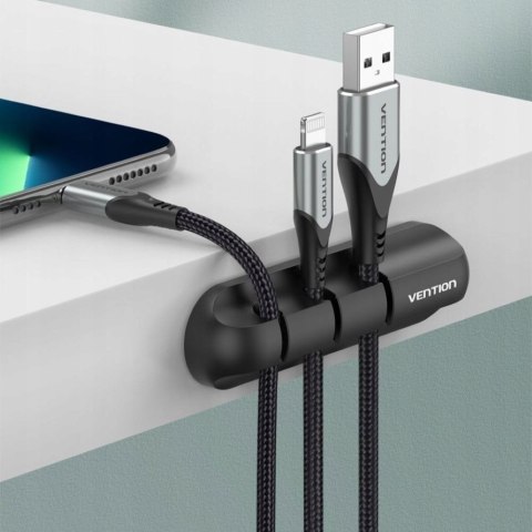 5-portowy organizer kabli Vention 2 szt. czarny