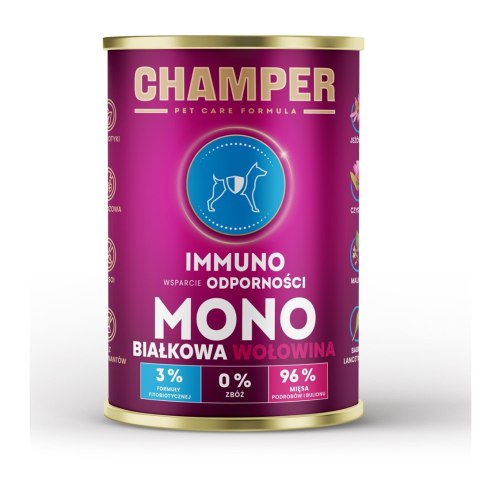 CHAMPER IMMUNO MONOBIAŁKOWA wołowina mokra karma dla psa 400g