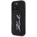 Etui Karl Lagerfeld HC Grained PU Cardslot Metal Signature do iPhone 16 Pro Max czarny