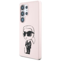 Etui Karl Lagerfeld Silicone Graffiti Ikonik Printed Logo MagSafe do Samsung Galaxy S25 Ultra różowy