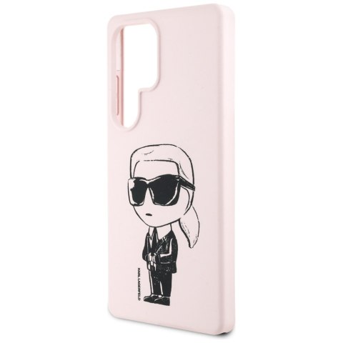 Etui Karl Lagerfeld Silicone Graffiti Ikonik Printed Logo MagSafe do Samsung Galaxy S25 Ultra różowy