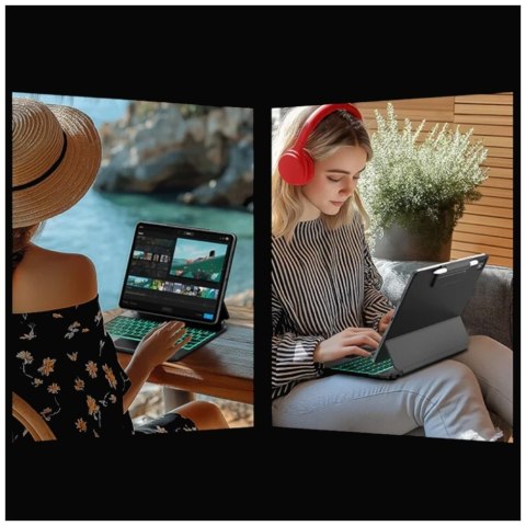 Etui Typecase Edge z klawiaturą do iPad Air 11" 2024/2025 błękitny pacyfik