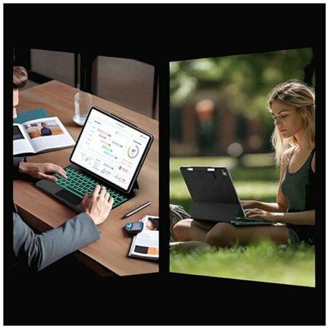 Etui Typecase Edge z klawiaturą do iPad Air 11" 2024/2025 malinowy