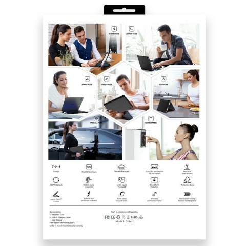 Etui Typecase Flexbook Touch z klawiaturą do iPad 11" (A16) 2025 / iPad 10.9" 2022 malinowy