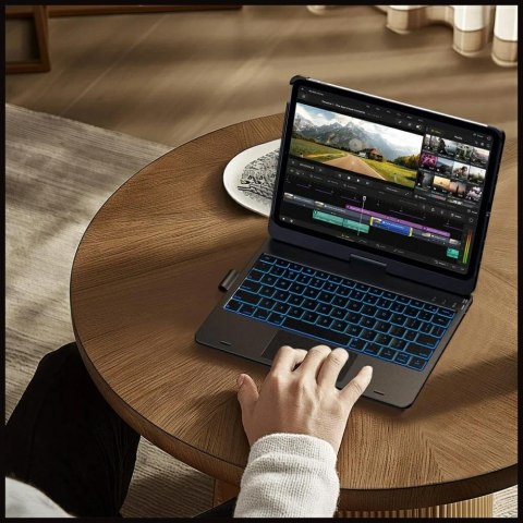 Etui Typecase Flexbook Touch z klawiaturą do iPad Air 11" 2024/2025 szary