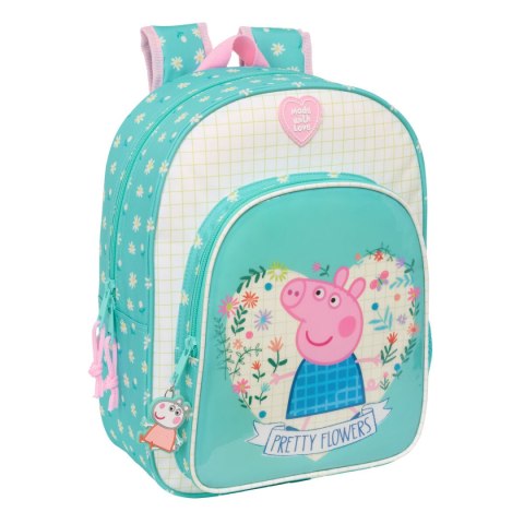 Plecak szkolny Peppa Pig Pretty flowers Żółty Mięta 26 x 34 x 11 cm