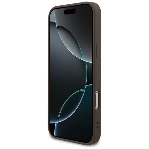 Etui Guess 4G Ring Classic Logo MagSafe do iPhone 17 Pro Max brązowy