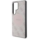 Etui Guess 4G Round Patch Classic Logo MagSafe do Samsung Galaxy S25 Ultra różowy