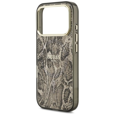 Etui Guess Python Pattern MagSafe do iPhone 17 Pro Max brązowy