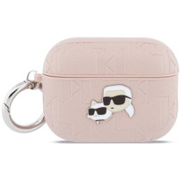 Etui Karl Lagerfeld Monogram Karl & Choupette Head do AirPods Pro 3 różowy