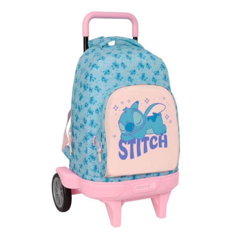 Torba szkolna z kółkami Lilo & Stitch Ohana Niebieski 33 x 45 x 22 cm