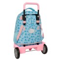Torba szkolna z kółkami Lilo & Stitch Ohana Niebieski 33 x 45 x 22 cm