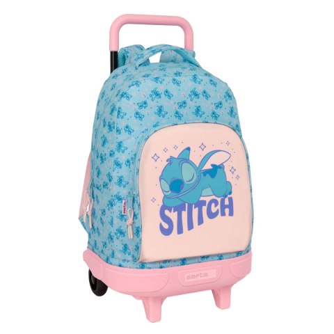 Torba szkolna z kółkami Lilo & Stitch Ohana Niebieski 33 x 45 x 22 cm