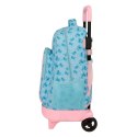 Torba szkolna z kółkami Lilo & Stitch Ohana Niebieski 33 x 45 x 22 cm