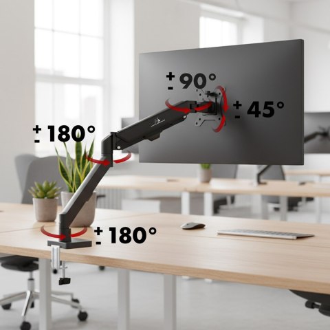 MACLEAN UCHWYT NA MONITOR, SPRĘŻYNA GAZOWA, 17"-32", 2-10KG, BLACK MC-133