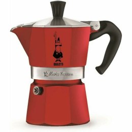 Włoska Kafeterka Bialetti MOKA RED 3 Šálky Czerwony Aluminium