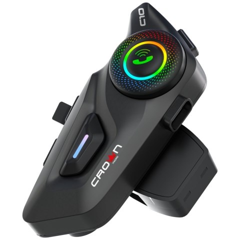 Interkom motocyklowy Crown C10 Bluetooth 5.3 czarny