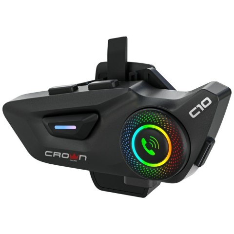 Interkom motocyklowy Crown C10 Bluetooth 5.3 czarny