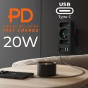 MACLEAN GNIAZDKO PRĄDOWE X3 + 4XUSB, ROZGAŁĘŹNIK Z 3 GNIAZDAMI, 2XUSB A, 2XUSB C PD 20W, 1X16A + 2X6A MCE248 F/B