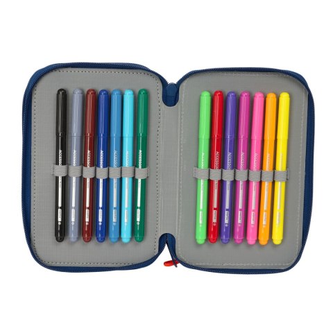 Etui szkolne z akcesoriami Super Mario Trick Czerwony Ciemnoniebieski 12,5 x 19,5 x 5,5 cm 37 Części