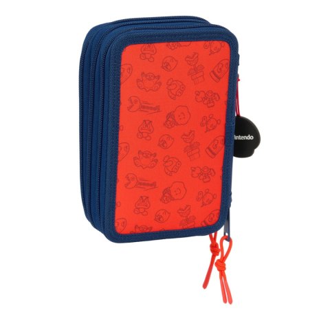 Etui szkolne z akcesoriami Super Mario Trick Czerwony Ciemnoniebieski 12,5 x 19,5 x 5,5 cm 37 Części