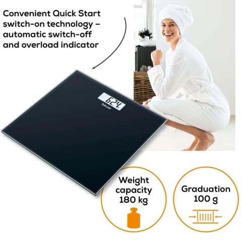 Cyfrowa Waga Łazienkowa Beurer GS10 Czarny Szkło 180 kg