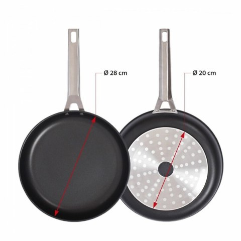 Patelnia Valira 4667/25 Czarny Czarny/Srebrzysty Metal Stal nierdzewna Aluminium