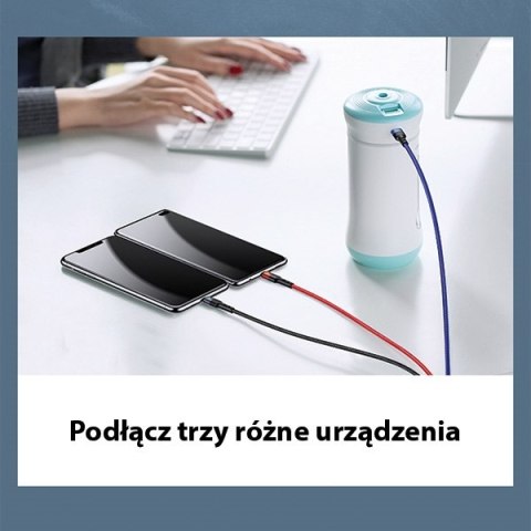 USAMS Kabel pleciony U26 3w1 0.35m 2AFast Charge (lightning/microUSB/USB-C) SJ410USB01 (US-SJ410)