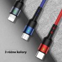 USAMS Kabel pleciony U26 3w1 0.35m 2AFast Charge (lightning/microUSB/USB-C) SJ410USB01 (US-SJ410)