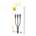 USAMS Kabel pleciony U26 3w1 0.35m 2AFast Charge (lightning/microUSB/USB-C) SJ410USB01 (US-SJ410)