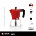 Włoska Kafeterka BRA INOX RED 6T Czerwony Stal nierdzewna 6 Kubki