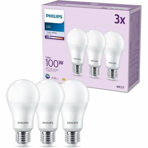 Żarówka LED Philips A67 Biały E 100 W E27 3 Sztuk (4000 K)