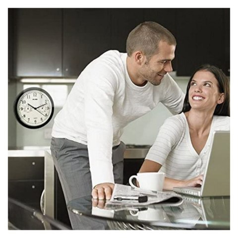 Zegar Ścienny ELBE RP-1005-N Biały/Czarny