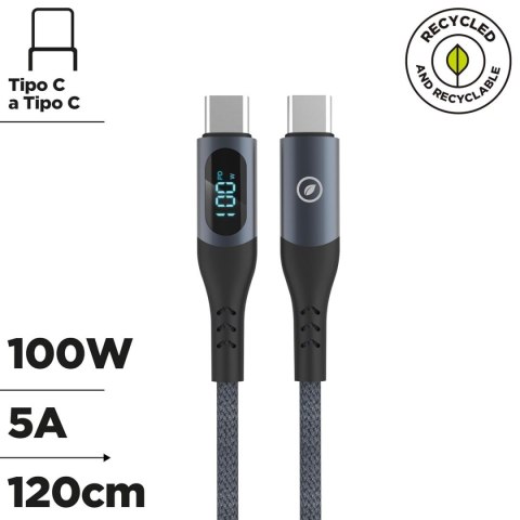 Kabel USB-C na USB-C Muvit MC147-R-A Szary