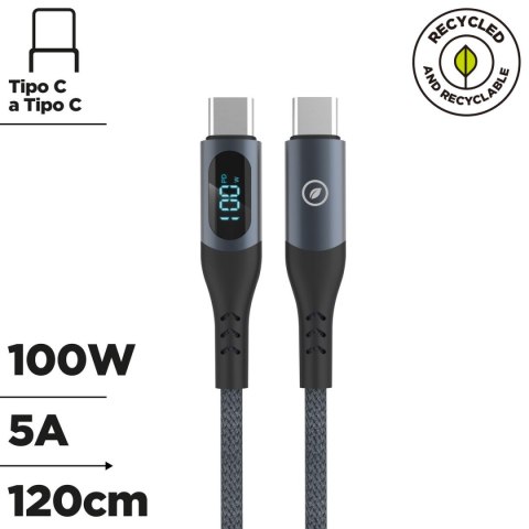 Kabel USB-C na USB-C Muvit MC147-R-A Szary