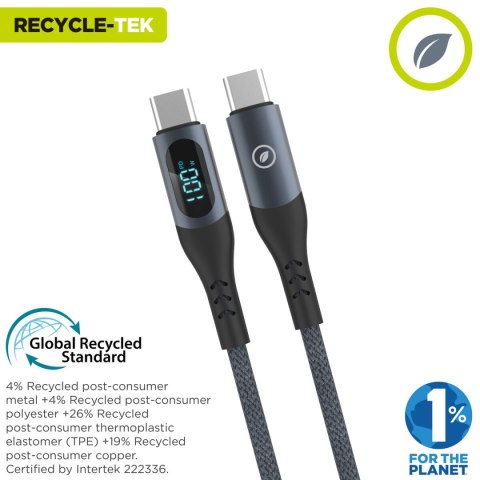 Kabel USB-C na USB-C Muvit MC147-R-A Szary