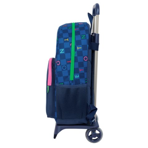 Torba szkolna z kółkami Benetton Damero Granatowy 30 x 46 x 14 cm