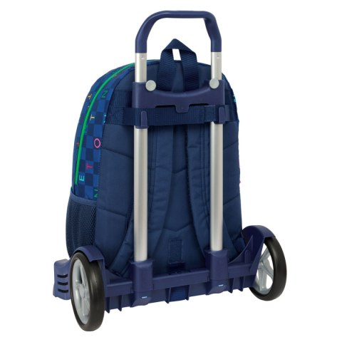 Torba szkolna z kółkami Benetton Damero Granatowy 30 x 46 x 14 cm
