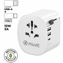 Uniwersalny Adapter Turystyczny do Gniazdka Muvit MCADP0006 Biały 150 W 15 w