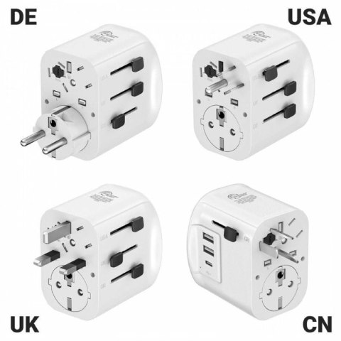 Uniwersalny Adapter Turystyczny do Gniazdka Muvit MCADP0006 Biały 150 W 15 w