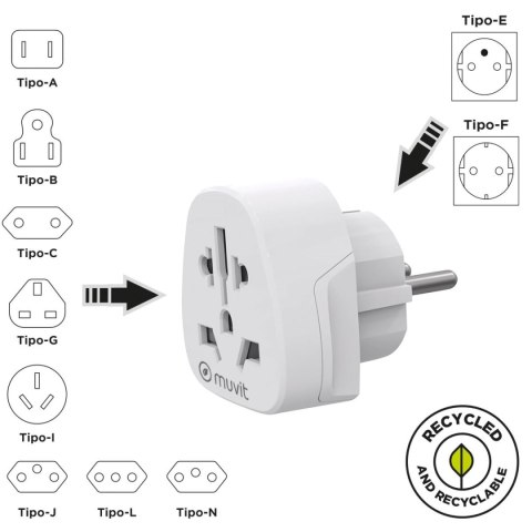 Uniwersalny adapter Muvit For Change MCADP0007 Biały